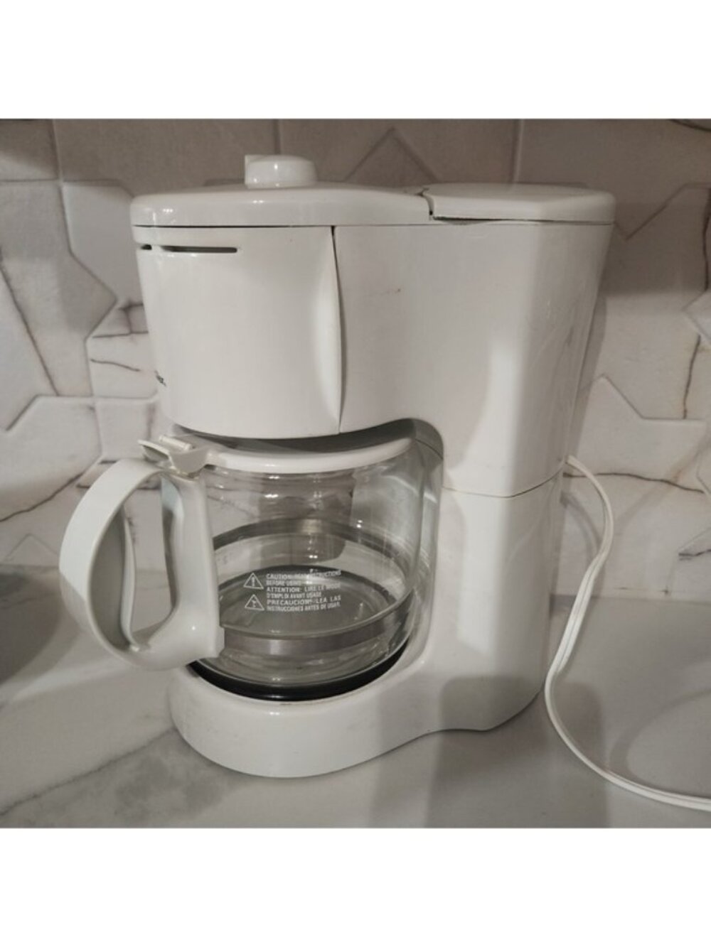 Vintage Proctor Silex 12 Cup Drip Coffee Maker White Glass‎ Carafe Brew Strength
